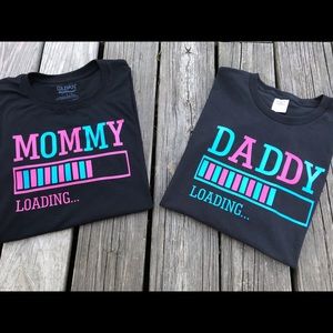 Mommy/Daddy Loading Matching Gender Reveal Shirts
